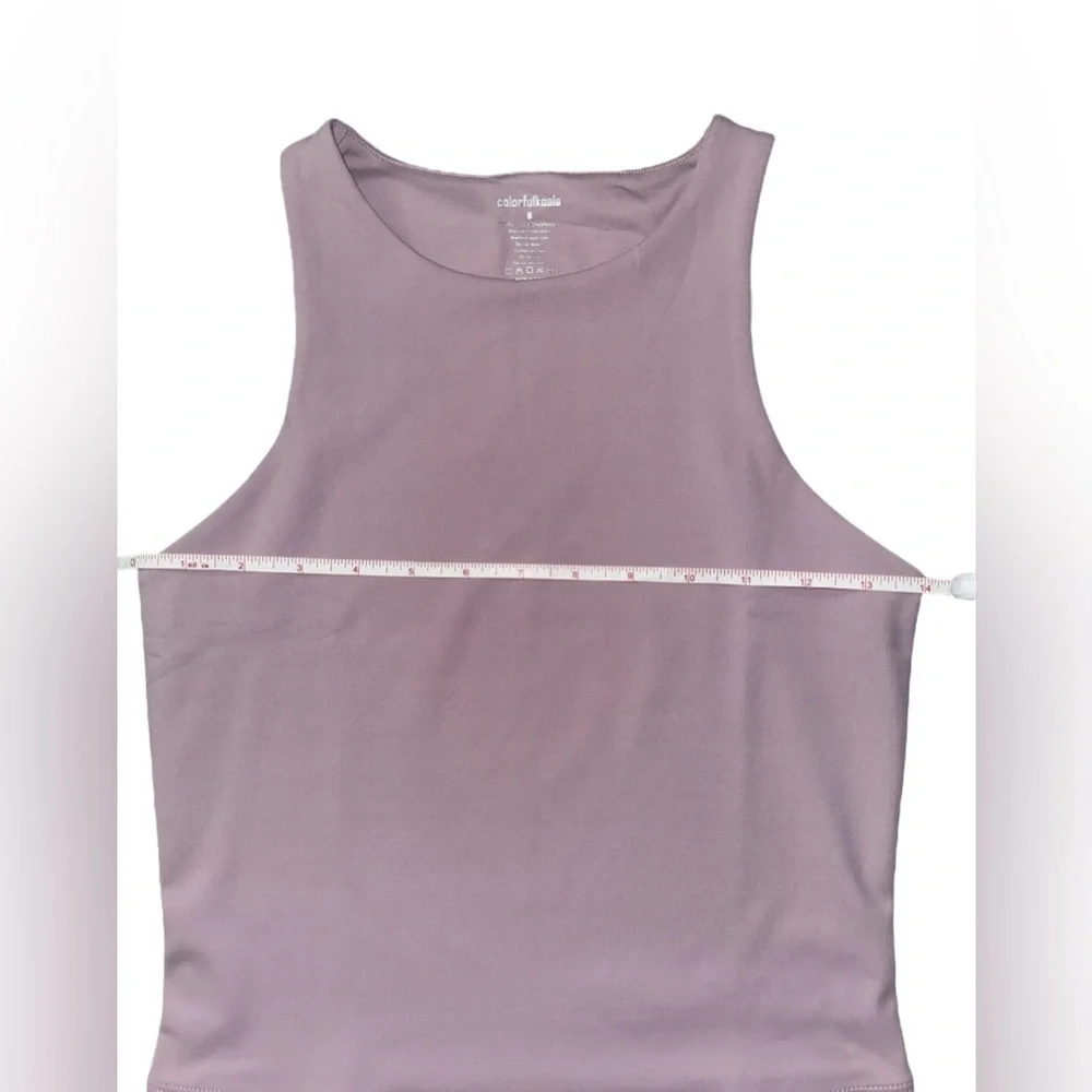NWOT Colorfulkoala High Neck Contour Sleeveless Crop Double Lined Yoga S… - Picture 8 of 9